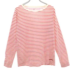 mont-bell モンベル ボーダー柄 長袖 Tシャツ L レッド系 ロンT アウトドア レディース 古着