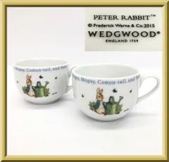 【極美品】WEDGWOOD ウェッジウッド PETER RABBIT ピーターラビット カップ単品 2客おまとめ マグカップ コーヒーカップ ティーカップ カップ ペア 英国製 ブランド 食器 洋食器 茶器 陶磁器