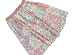 Bon mercerie ボンメルスリー 花柄 レース Aライン 台形 スカート size36/ピンクx緑 ■◇ レディースのサムネイル
