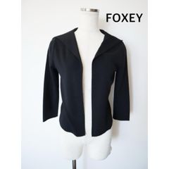 フォクシー ダブルジップ レディパーカー クロップド丈 ストレッチ 42