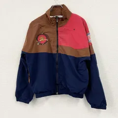 80s　MOYER　フルジップナイロンジャケット　ロケットTALON　ワッペン　星条旗　アーチプリント　マルチカラー　Sサイズ　古着