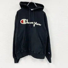 Champion　チャンピオン　リバースウィーブ　スウェットパーカー/フーディー　デカロゴ　黒　ブラック　Mサイズ　古着