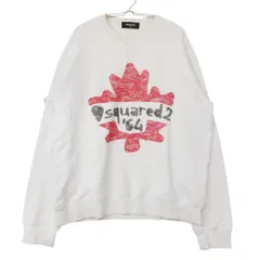 21AW DSQUARED2 ディースクエアード スウェット FRONT LOGO SWEAT SHIRT フロントロゴ トレーナー プルオーバー トップス 長袖 ホワイト XL メンズ 【中古】