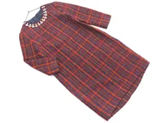 green label relaxing グリーンレーベルリラクシング ユナイテッドアローズ ツイード ワンピース size36/赤ｘ紺 ◇■ レディースのサムネイル