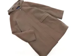 SHIPS シップス ウール混 2WAY フーディー ノーカラー コート size40/ダークブラウン ◇■ レディースのサムネイル