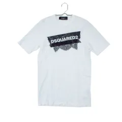 19SS DSQUARED2 ディースクエアード 半袖Ｔシャツ ロゴ プリント 刺繍 レース クルーネック カットソー トップス ホワイト XS【XS】 レディース 【中古】