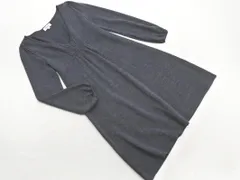 自由区 ウール100% Vネック ニット ワンピース size40/グレー ◇■ レディース