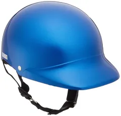 【在庫セール】バイクパーツセンター(Bike Parts Center) ヘルメット ハーフ ツバ付 ブルーメタリック フリーサイズ (頭囲 57cm~60cm未満) 7006のサムネイル