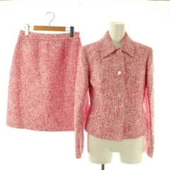 ハロッズ Harrods セットアップ ジャケット スカート ツイード 2 レッド /DF ■GY18
