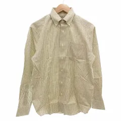 エルエルビーン L.L.BEAN タグ付き Wrinkle resistant ボタンダウンシャツ 長袖 カジュアル コットン チェック 格子柄 S オリーブ クリーム /GV1