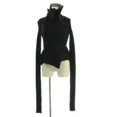 リックオウエンス Rick Owens コットンニットブルゾン ジャケット ジップアップ アシメントリー シルク混 I38 ネイビー /CX ■OS ■SHのサムネイル