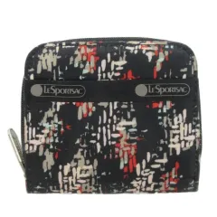 レスポートサック LesportSAC 財布 黒 ブラック 抽象柄 ジップ開閉 ロゴ入り /CK58 ■GY58のサムネイル