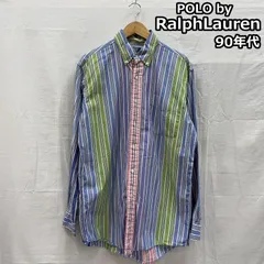 Polo by RALPH LAUREN ポロバイラルフローレン シャツ、ブラウス 長袖 90年代 ビンテージ ELLINGTON ストライプ ボタンダウン 長袖 シャツ 90s VINTAGE