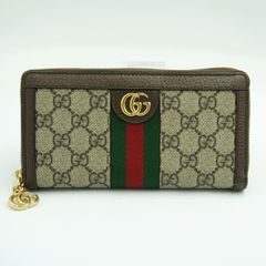 美品 グッチ GGキャンバス シェリーライン 長財布 ブラウン - メルカリ