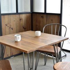 テーブル・机 Antique Cafe table 60 iron leg Square cafe table iron leg 60 - メルカリ