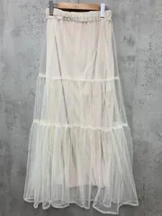 展示品 CLASSICAL ELF クラシカルエルフ ce1260046 チュールティアードロング スカート sizeL/アイボリー ■◇ レディース
