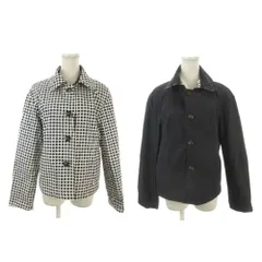 マックスマーラ ウィークエンドライン MAX MARA WEEKEND LINE リバーシブル ジャケット 上着 42 白 ホワイト 紺 ネイビー チェック柄 無地 レギュラーカラー 長袖 50211037070 /MN8 ■ECE004のサムネイル