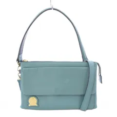 ADMJ アクセソワ Accessoires De Mademoiselle 2WAY ショルダーバッグ ハンドバッグ ワンハンドル レザー ロゴ 装飾 ワンカラー 水色 ライトブルー /BBのサムネイル