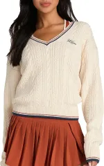 ウィルソン レディース アウター ジャケット・ブルゾン セーター Wilson Womens Hillcrest Cable Tennisweater Sandriftのサムネイル