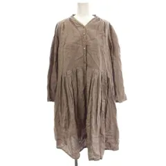 ネストローブ nest Robe リネン ワンピース ひざ丈 七分袖 麻 F グレー /☆Gのサムネイル