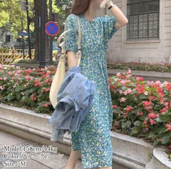 花柄 ロングワンピース レディース 春夏 大人可愛い クールネック 夏ワンピ おしゃれ/春 ワン