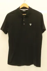 【中古】 EMPORIO ARMANI メンズポロシャツ L ポロシャツ EMPORIO ARMANI L 黒 ブラック ロゴ