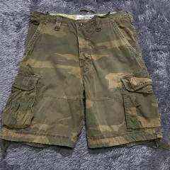 M アバクロンビー(AF) ミリタリー/カモフラージュ カーゴ ハーフ パンツp142