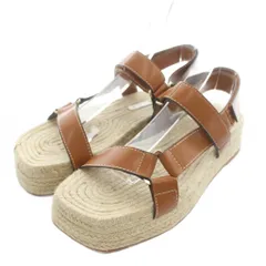 ザラ ZARA ジュートプラットフォームサンダル 厚底 オープントゥ フラット ストラップ 38 24.5㎝ ベージュ 茶色 ブラウン 3328/710/105 /XZ ■GY18