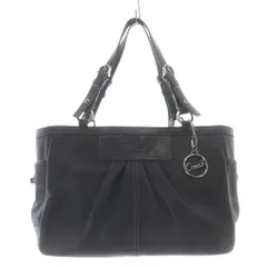 コーチ COACH ハンドバッグ レザー プリーツ ロゴ 黒 ブラック F13759