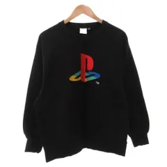ジーユー GU 24AW PlayStation ヘビーウェイトスウェットプルオーバー トレーナー ロゴ刺繍 長袖 L 黒 ブラック /FFのサムネイル