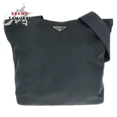 美品 PRADA プラダ テスート 三角ロゴプレート ブラック 黒 シルバー金具 ナイロン ショルダーバッグ 男女兼用 レディース 601158【中古】