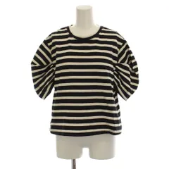 イエナ IENA 25AW ボリュームスリーブTシャツ 黒 ブラック 白 ホワイト ボーダー柄 半袖 /LP
