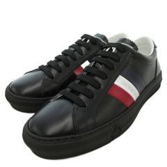 モンクレール MONCLER NEW MONACO SCARPA スニーカー シューズ ローカット ロゴ 40 黒 ブラック /AE ■GY18