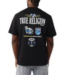 トゥルーレリジョン メンズ トップス シャツ ロゴ True Religion Short Sleeve Sport Logo TShirt Jet Black ブラック