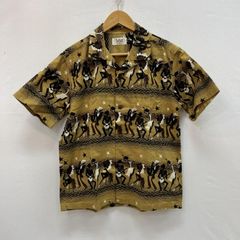 SUN SURF 선서프 셔츠, 블라우스 반팔 Masked Marvel SS38474 코튼 린넨 하와이안 알로하 셔츠