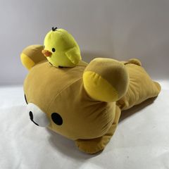 San-X 산엑스 리락쿠마 ~키이로이트리와 함께~ 봉제인형 전체 길이 약 60㎝쿠션 베개 점보 BIG사이즈 현상품