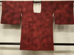 平和屋着物＃道行コート　輪奈ビロード　幾何学文様　暈し染め　正絹　逸品　CABF1393in