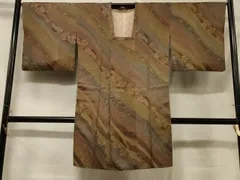 平和屋着物＃道行コート　辻が花　暈し染め　ロング丈　正絹　逸品　CABF1413in