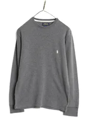 【お得なクーポン配布中!】 ポロ ラルフローレン 長袖 サーマル Tシャツ メンズ S 古着 ロンT ワッフル カットソー ワンポイント ストレッチ インナー シンプル グレー