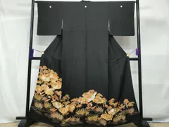平和屋着物■豪華黒留袖　駒刺繍　飛鶴藤花房　金彩　正絹　逸品　CABF6878fb