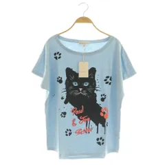 ポール&ジョー シスター PAUL&JOE SISTER フレンチスリーブ カットソー 猫プリント 01 ブルー /MY ■OSのサムネイル