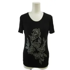 ブルマリン Blumarine Tシャツ カットソー 半袖 Uネック ロゴ ラインストーン 38 黒 ブラック /XZ ■ECA003のサムネイル