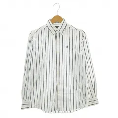 ラルフローレン RALPH LAUREN シャツ 子ども服（男の子用） 160 白 ホワイト ストライプ柄 ボタンダウンカラー 長袖 /AH19 ■ECA004