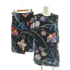 エミリオプッチ EMILIO PUCCI セットアップ ノースリーブカットソー スカート シルク混 花柄 36 黒 /SY ■OSのサムネイル