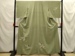 平和屋着物●訪問着　駒刺繍　枝梅文　暈し染め　金彩　正絹　逸品　AABG4792fy 平和屋着物○訪問着 駒刺繍 枝梅文 暈し染め 金彩 正絹 逸品