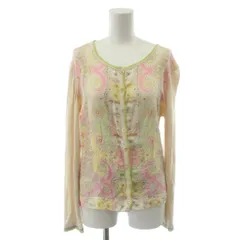 エトロ ETRO カーディガン 花柄 切替 シルク 絹 42 ライトグリーン ピンク ベージュ 52-14387-9780 /AN47 ■ECE003のサムネイル
