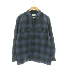 ロンハーマン Ron Herman オンブレ チェック シャツ ジャケット 前開き コットン L 青 ダークグレー /NR ■OS ■ADのサムネイル