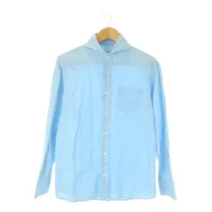 バーニーズニューヨーク BARNEYS NEW YORK シャツ ホリゾンタルカラー 長袖 M 青 ブルー /CK22 ■ECD001のサムネイル