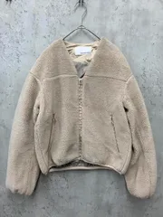 green label relaxing グリーンレーベルリラクシング 3625-105-1343 ショート丈 ボアジップ ブルゾン ジャケット size34/ベージュ ◆■ レディース
