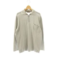 ロエベ LOEWE ジップアップ ニットポロシャツ L グレー 長袖 胸ポケット /OK ■OS ■ADのサムネイル